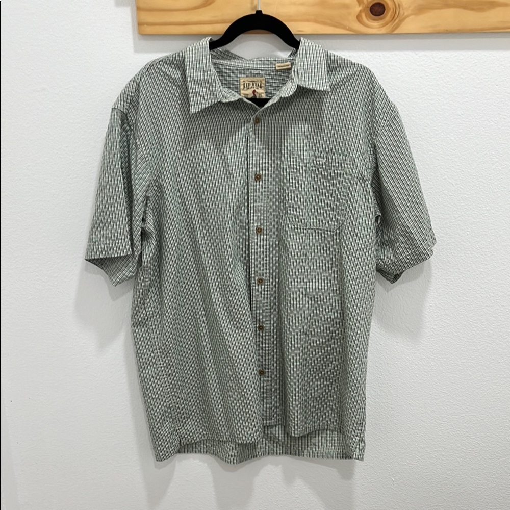 Red Head Green Plaid Button Up Shirt